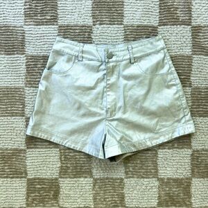Tobi Silver Faux Leather High Waist Shorts • S